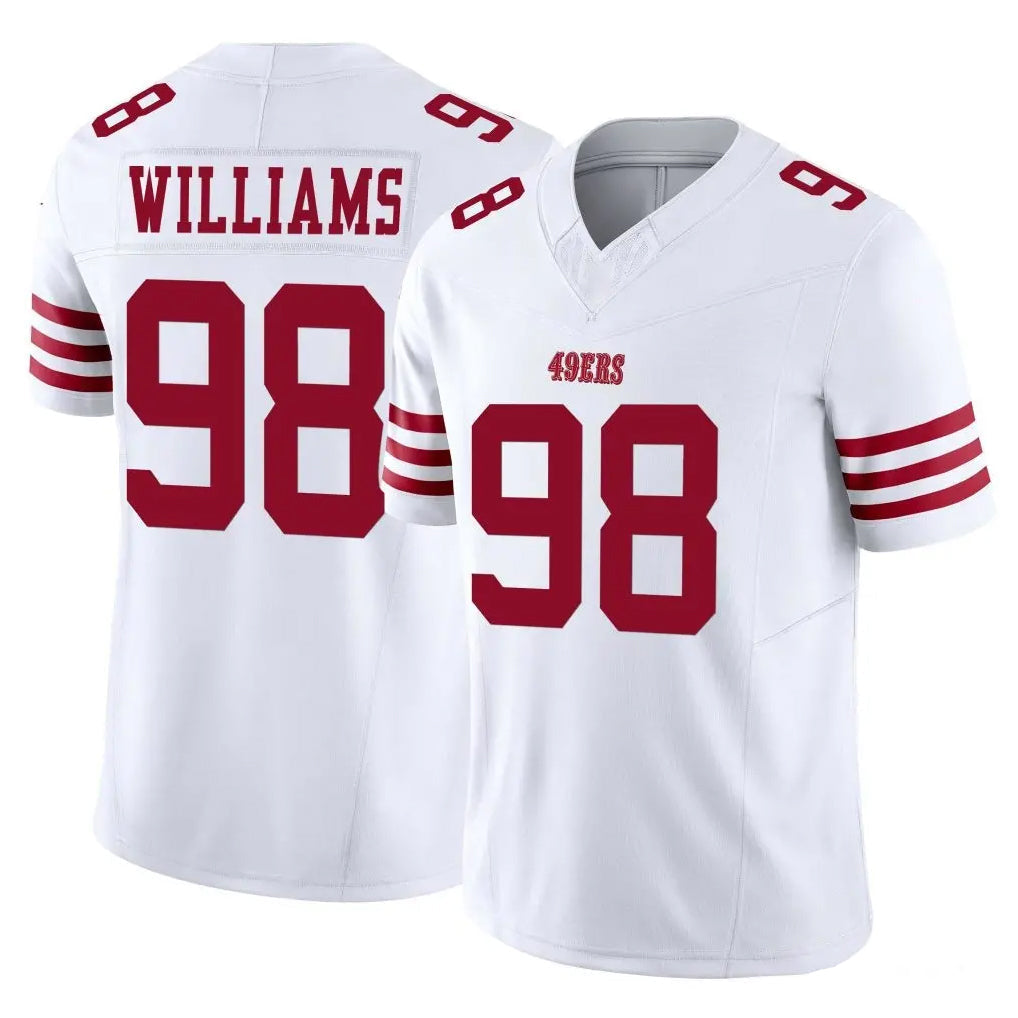 Punc SF.49ers #98 Mykel Williams Player White Limited Vapor F.U.S.E. Home Game Stitched Jerseys