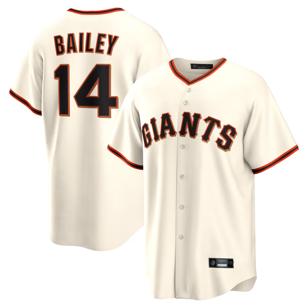 Punc SF.Giants #14 Patrick Bailey Player Cream Home Game Stitched Jerseys