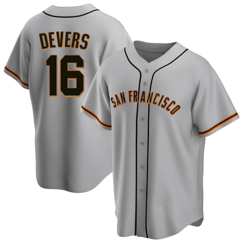 Punc SF.Giants #16 Rafael Devers Player Gray Home Game Stitched Jerseys