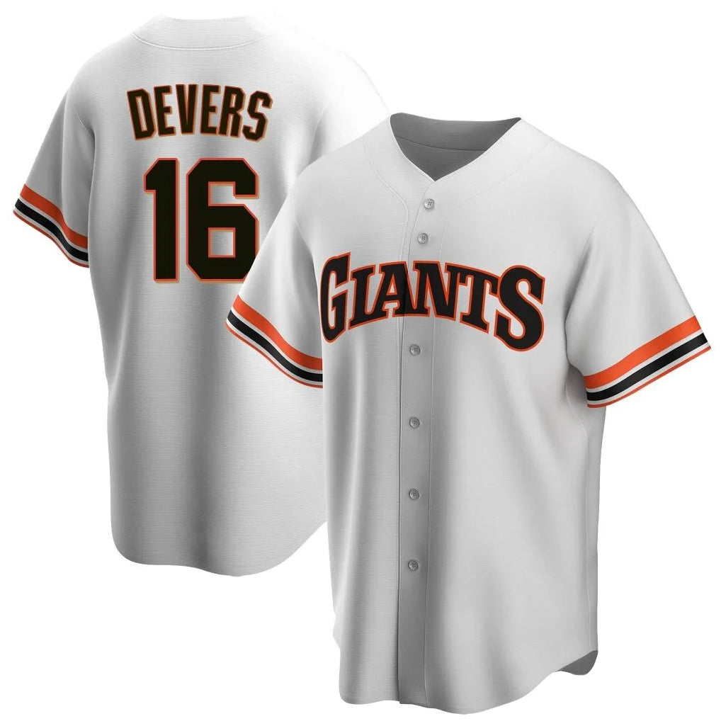 Punc SF.Giants #16 Rafael Devers Player White Throwback Cooperstown Collection Home Game Stitched Jerseys