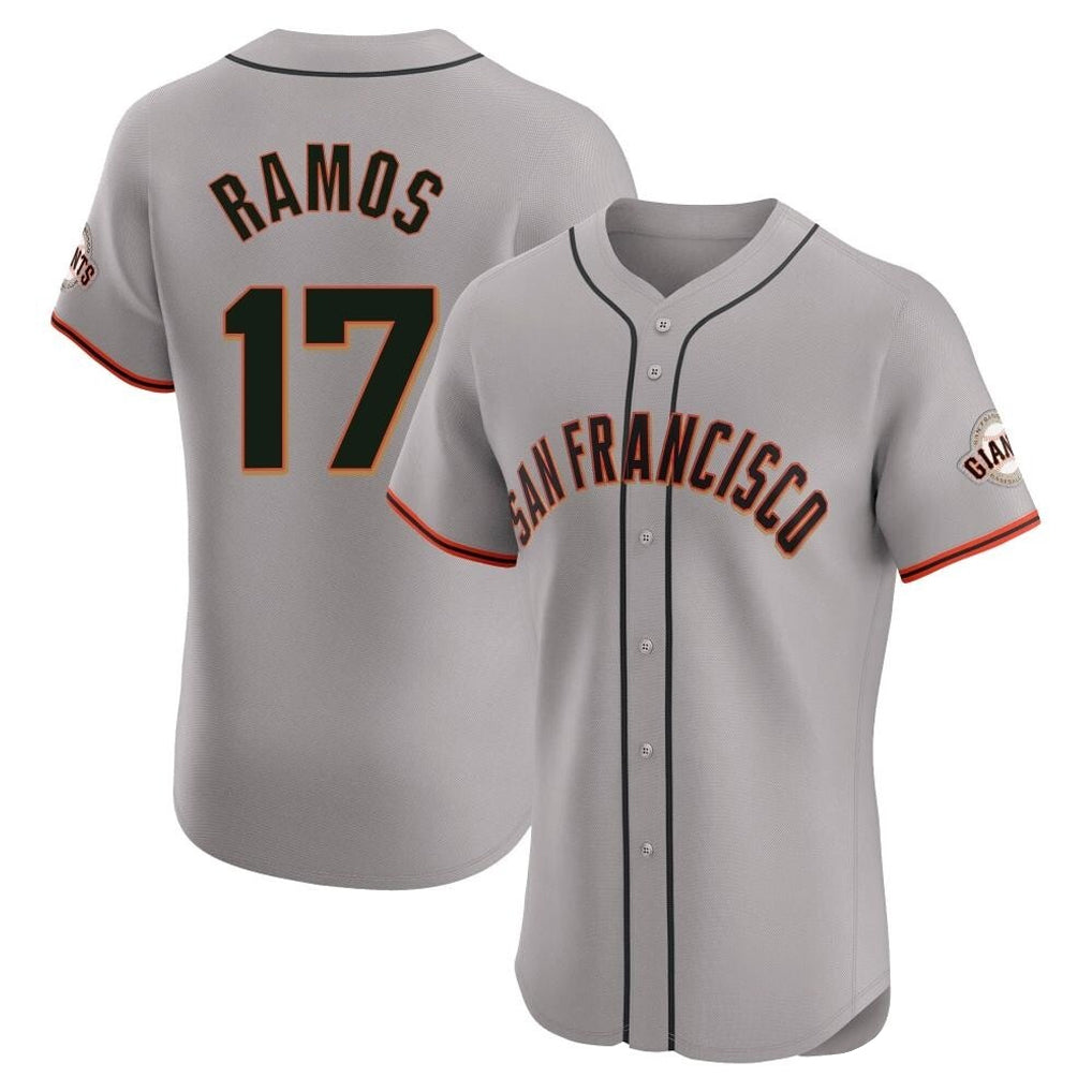 Punc SF.Giants #17 Heliot Ramos Player Gray Home Limited Elite Stitched Jerseys