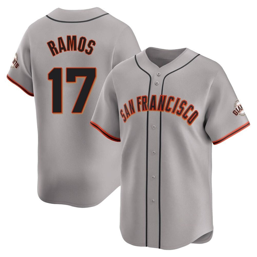 Punc SF.Giants #17 Heliot Ramos Player Gray Home Limited Stitched Jerseys