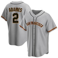 Punc SF.Giants #2 Willy Adames Player Gray Home Game Stitched Jerseys
