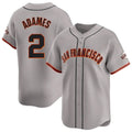 Punc SF.Giants #2 Willy Adames Player Gray Home Limited Stitched Jerseys