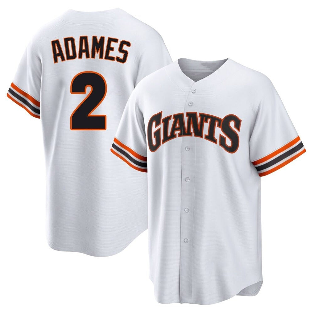 Punc SF.Giants #2 Willy Adames Player White Home Game Stitched Jerseys