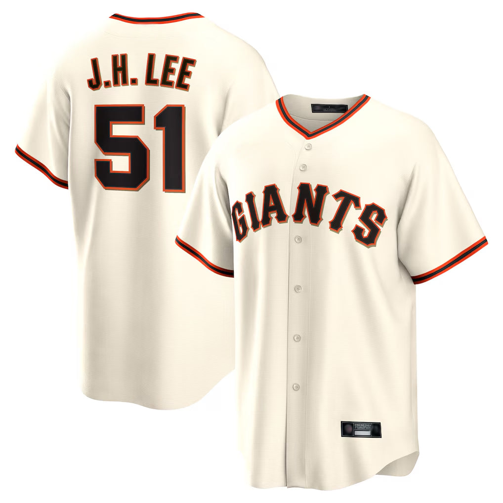 Punc SF.Giants #51 Jung Hoo Lee Player Cream Home Game Stitched Jerseys