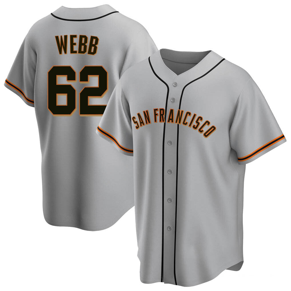 Punc SF.Giants #62 Logan Webb Player Gray Home Game Stitched Jerseys