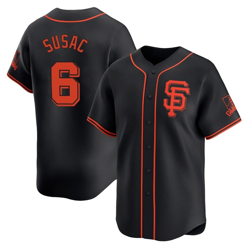 Punc SF.Giants #6 Daniel Susac Player  Black 2026 Home Limited Stitched Jerseys