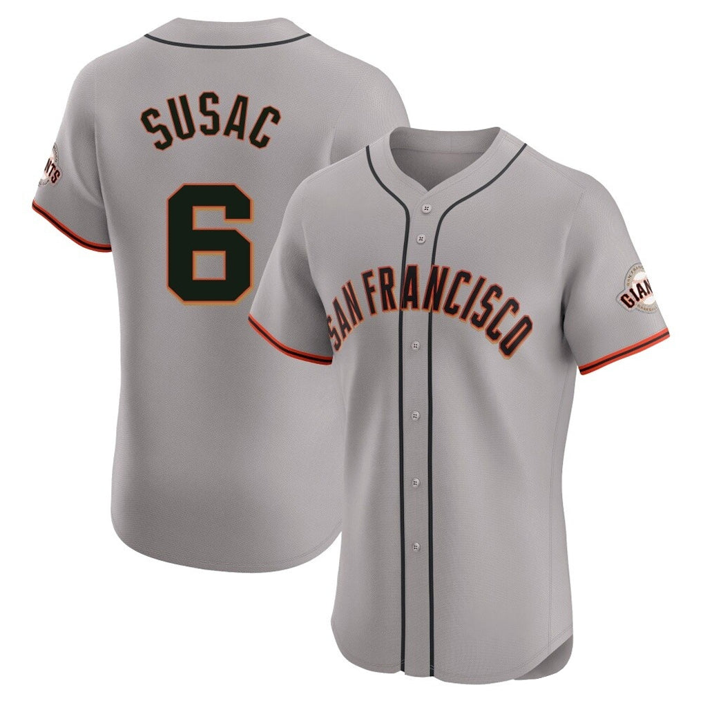 Punc SF.Giants #6 Daniel Susac Player Gray Home Limited Elite Stitched Jerseys