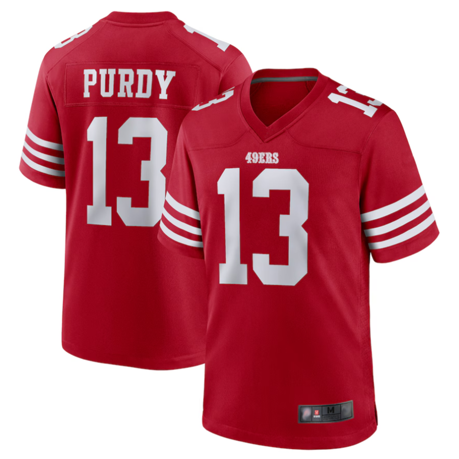 Punc SFr.49ers #13 Brock Purdy Player Scarlet Replica Game Stitched Jerseys