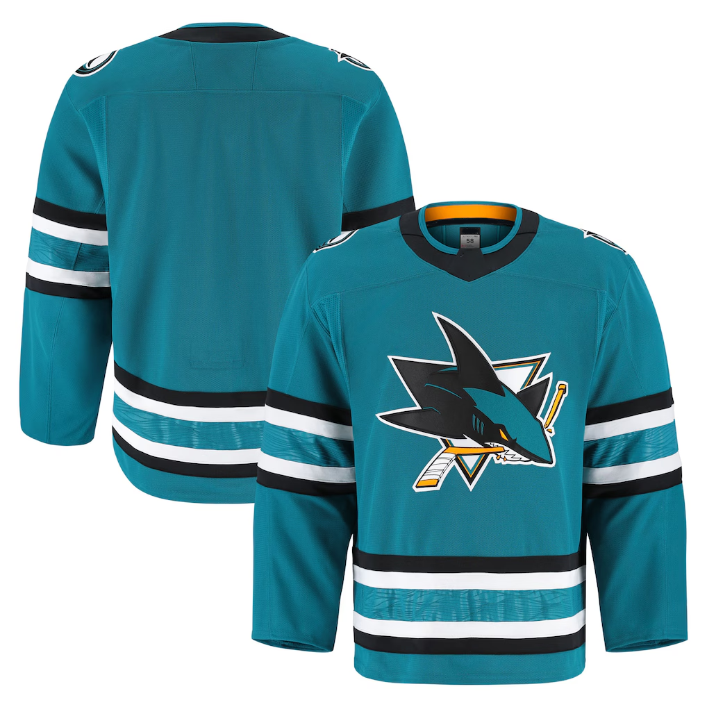 Punc S.Jose Sharks Teal Home Authentic Pro Jerseys
