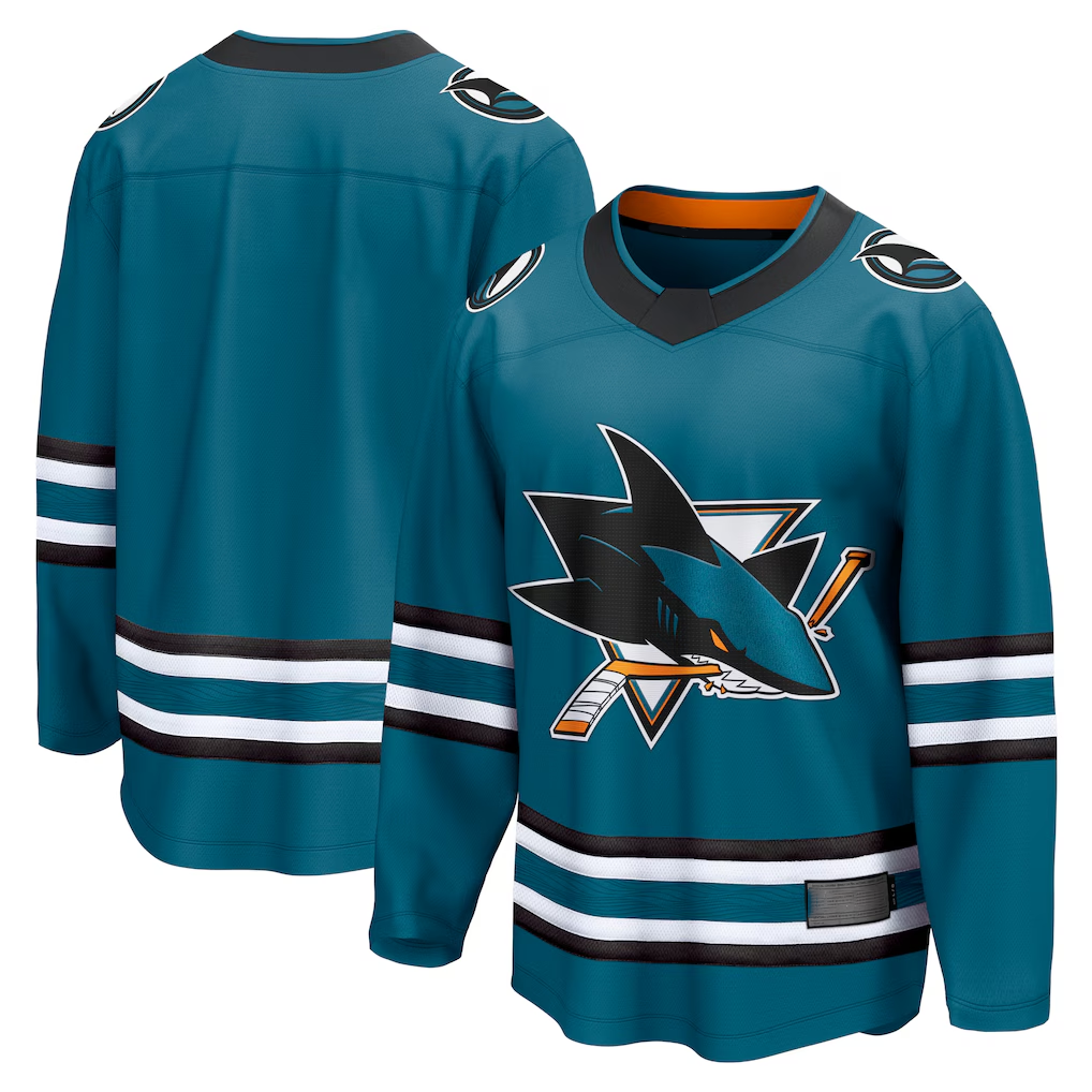Punc S.Jose Sharks Teal Home Breakaway Jerseys