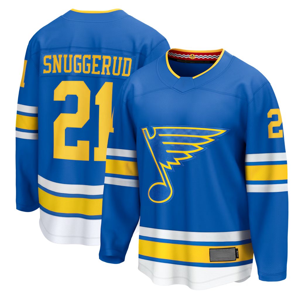 Punc St.L.Blues #21 Blues Jimmy Snuggerud Blue Home Breakaway Jerseys