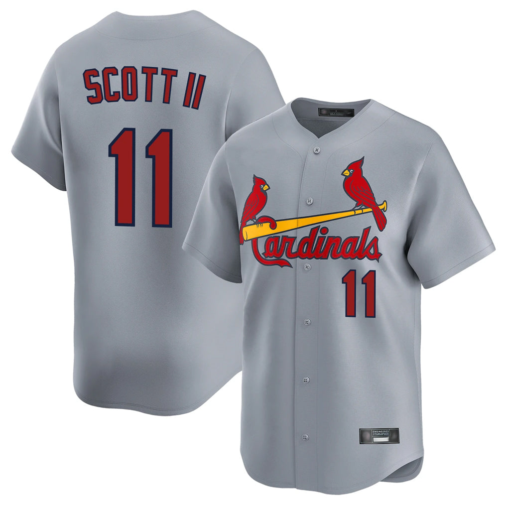Punc St. Louis Cardinals #11 Victor Scott II Player Gray Home Limited Stitched Jerseys