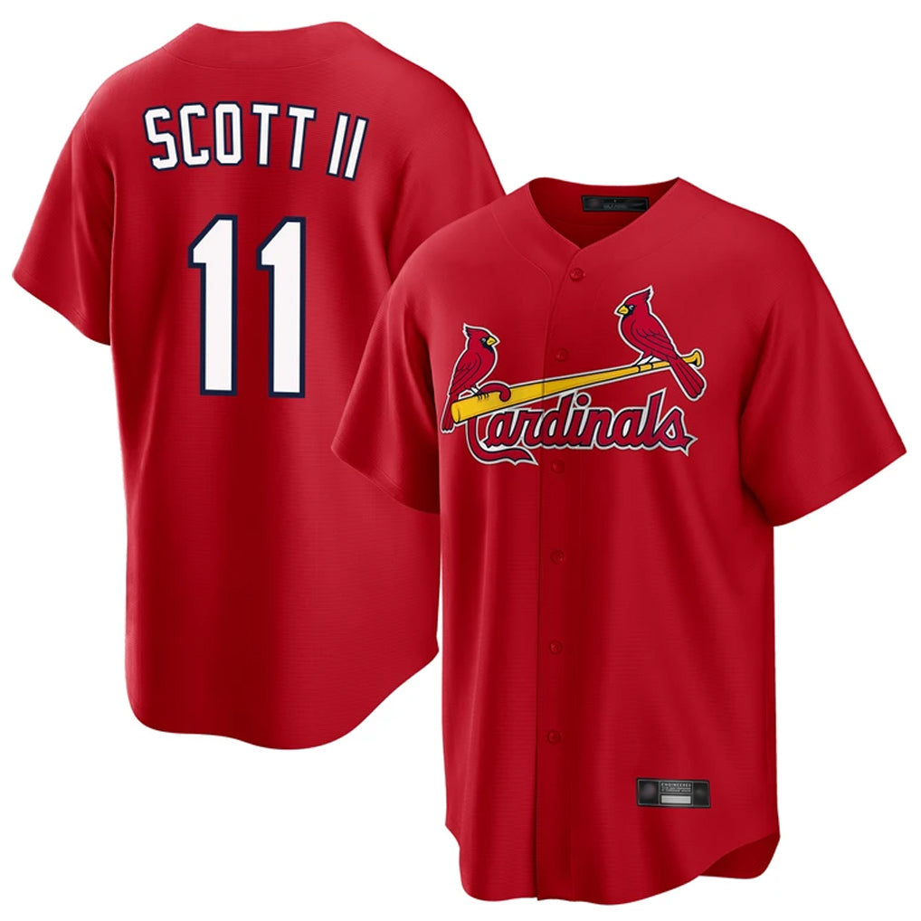 Punc St. Louis Cardinals #11 Victor Scott II Player Red Home Game Stitched Jerseys