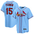 Punc St. Louis Cardinals #15 Jose Fermin Player Light Blue Home Game Stitched Jerseys