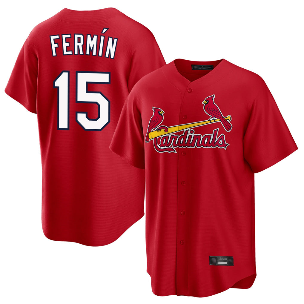 Punc St. Louis Cardinals #15 Jose Fermin Player Red Home Game Stitched Jerseys