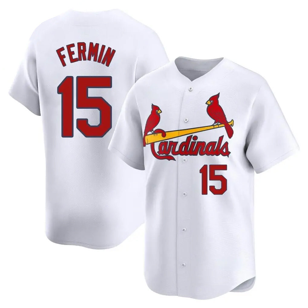 Punc St. Louis Cardinals #15 Jose Fermin Player White Home Limited Stitched Jerseys