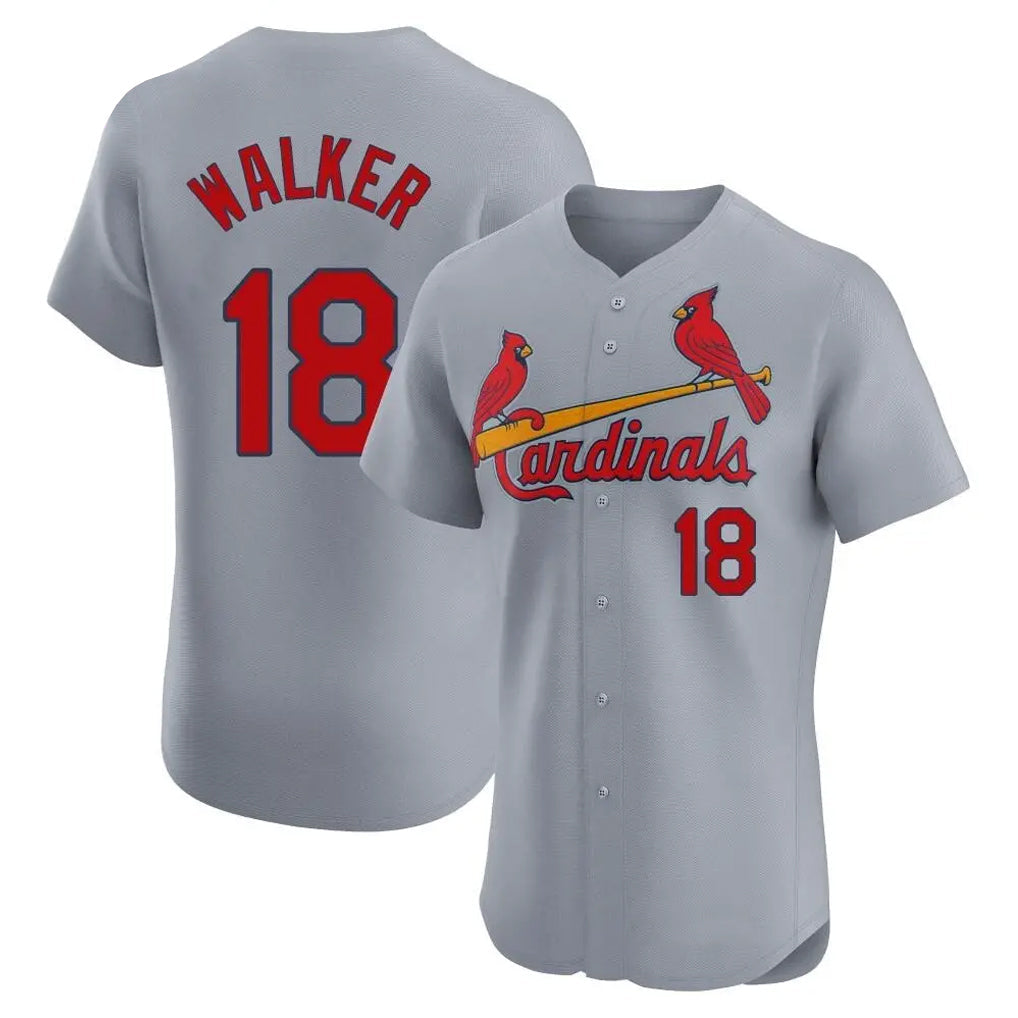 Punc St. Louis Cardinals #18 Jordan Walker Player Gray Home Limited Elite Stitched Jerseys