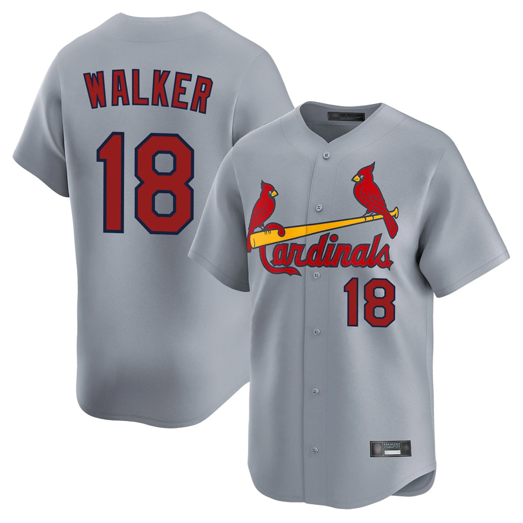 Punc St. Louis Cardinals #18 Jordan Walker Player Gray Home Limited Stitched Jerseys
