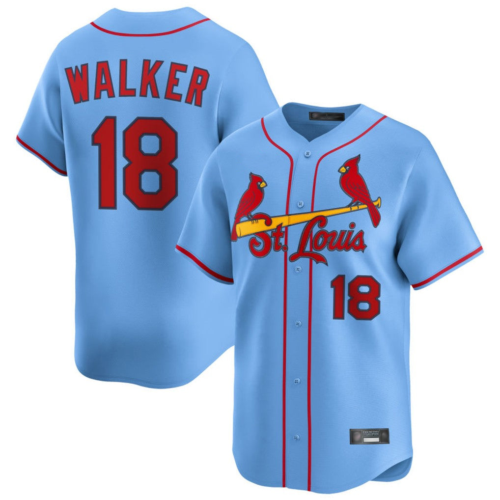 Punc St. Louis Cardinals #18 Jordan Walker Player Light Blue Home Limited Stitched Jerseys