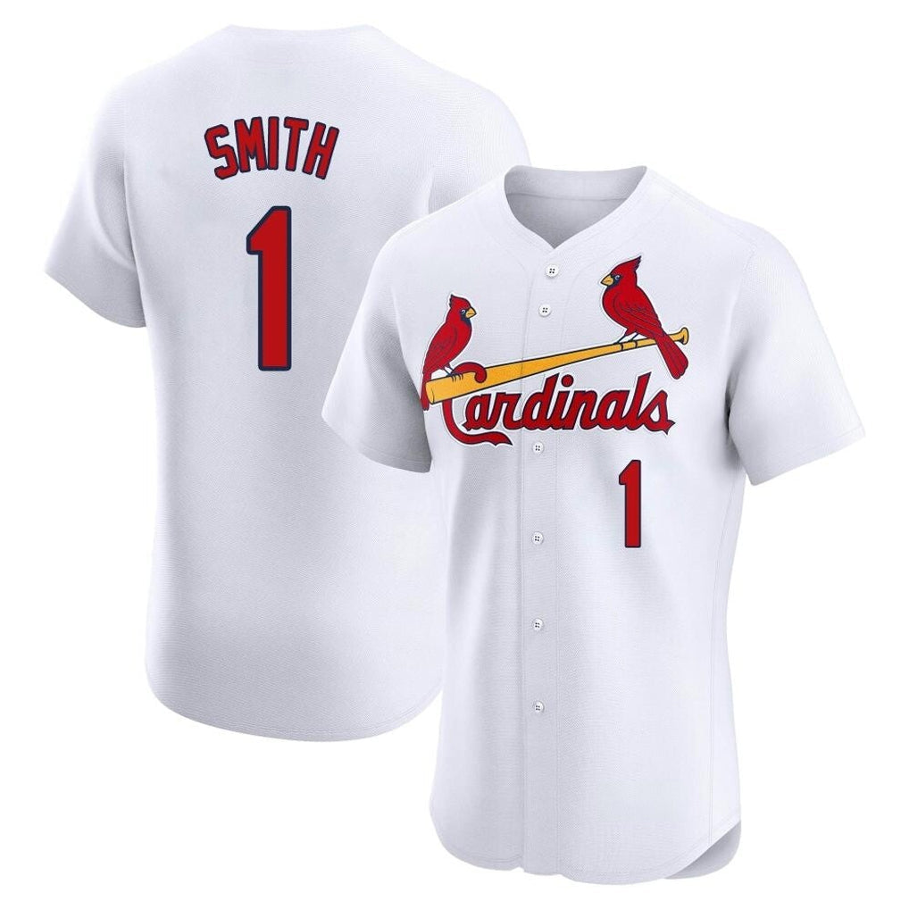 Punc St. Louis Cardinals #1 Ozzie Smith Player White Home Limited Elite Stitched Jerseys