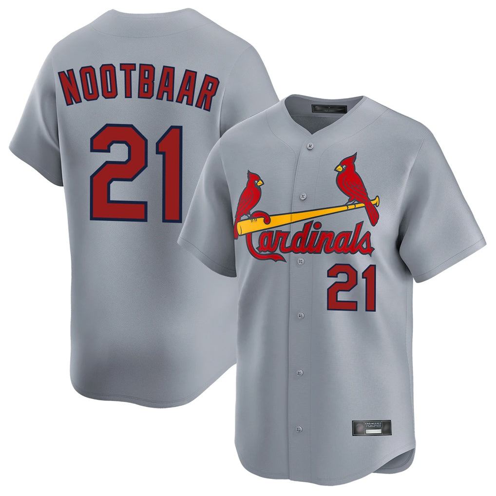 Punc St. Louis Cardinals #21 Lars Nootbaar Player Gary Home Limited Stitched Jerseys