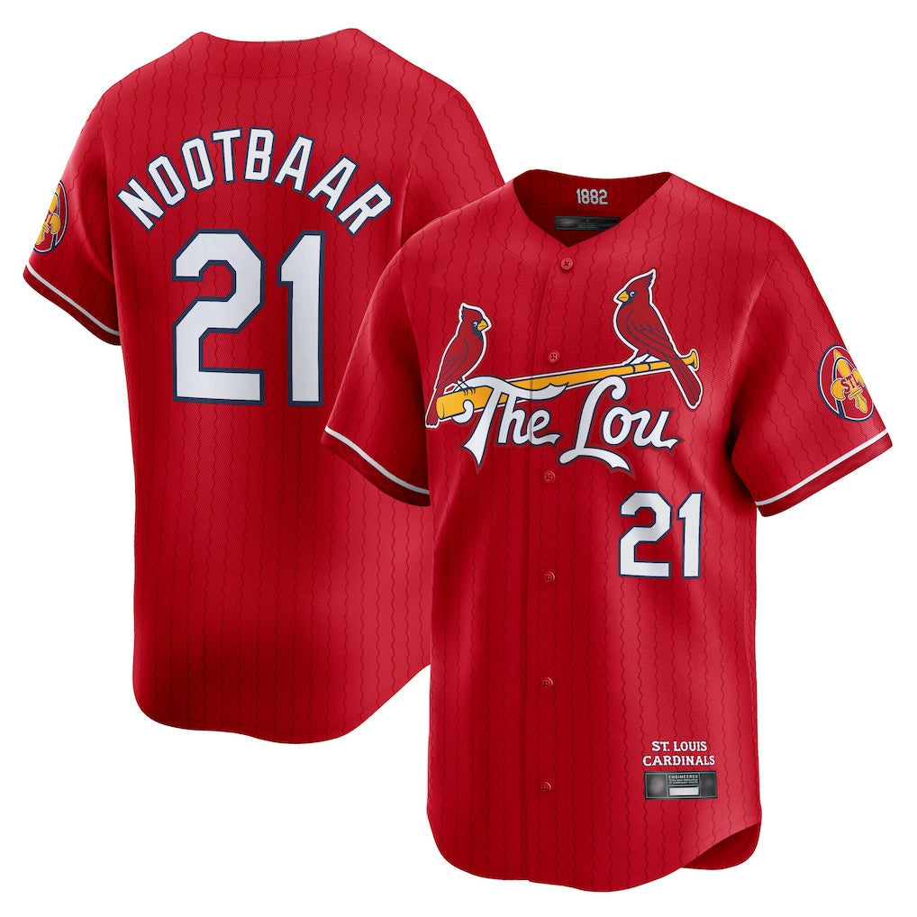 Punc St. Louis Cardinals #21 Lars Nootbaar Player Red City Connect Limited Stitched Jerseys