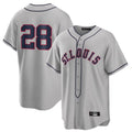 Punc St. Louis Cardinals #28 Nolan Arenado Player Gray Home Replica Stitched Jerseys