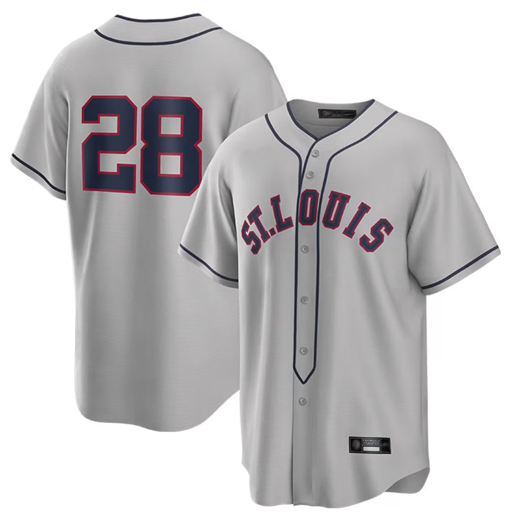 Punc St. Louis Cardinals #28 Nolan Arenado Player Gray Home Replica Stitched Jerseys