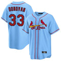 Punc St. Louis Cardinals #33 Brendan Donovan Player Light Blue Home Game Stitched Jerseys