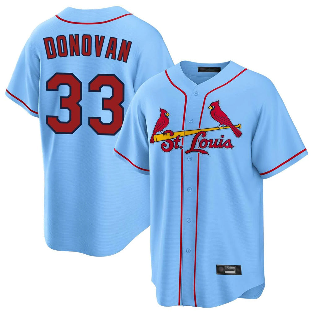 Punc St. Louis Cardinals #33 Brendan Donovan Player Light Blue Home Game Stitched Jerseys