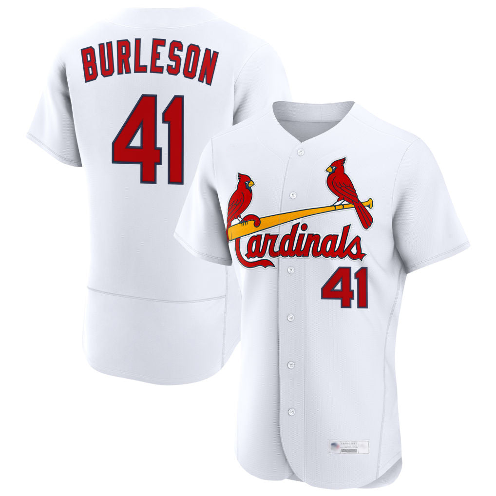 Punc St. Louis Cardinals #41 Alec Burlesona Player White Home Limited Elite Stitched Jerseys