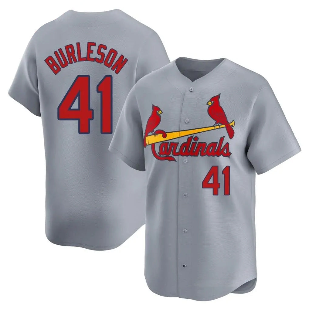Punc St. Louis Cardinals #41 Alec Burlesona Player Gray Home Limited Stitched Jerseys