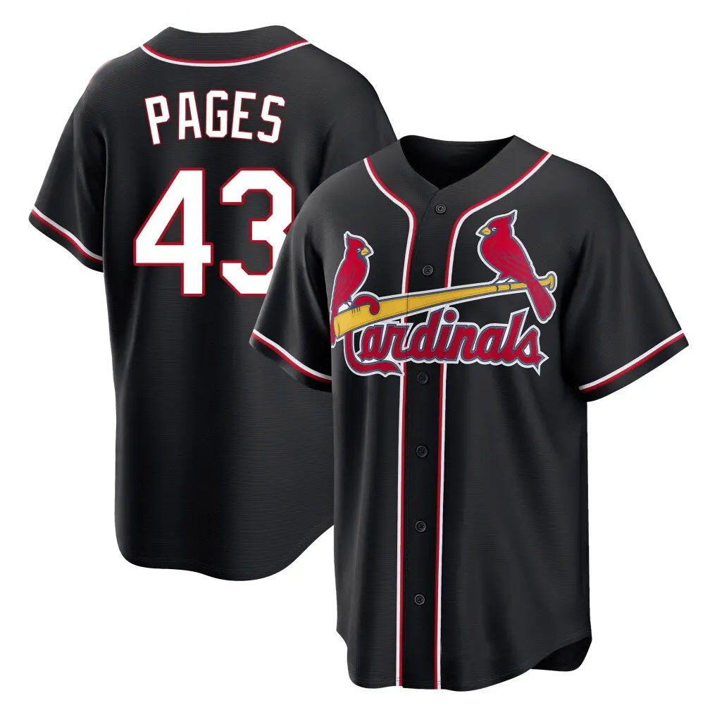 Punc St. Louis Cardinals #43 Pedro Pages Player Black Carbon Fashio Game Stitched Jerseys