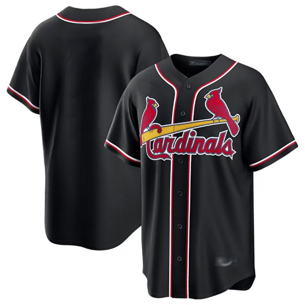 Punc St. Louis Cardinals Blank Player Black Replica Carbon Fashion Stitched Jerseys