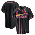 Punc St. Louis Cardinals Blank Player Black Replica Carbon Fashion Stitched Jerseys