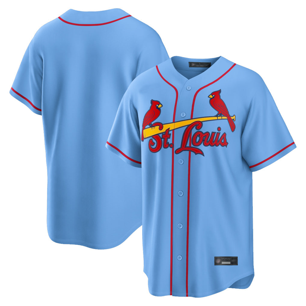 Punc St. Louis Cardinals Blank Player Light Blue Home Limited Game Stitched Jerseys