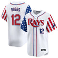 Punc TB.Rays #12 Wade Boggs Player White 2025 Independence Day Vapor Premier Limited Stitched Jerseys