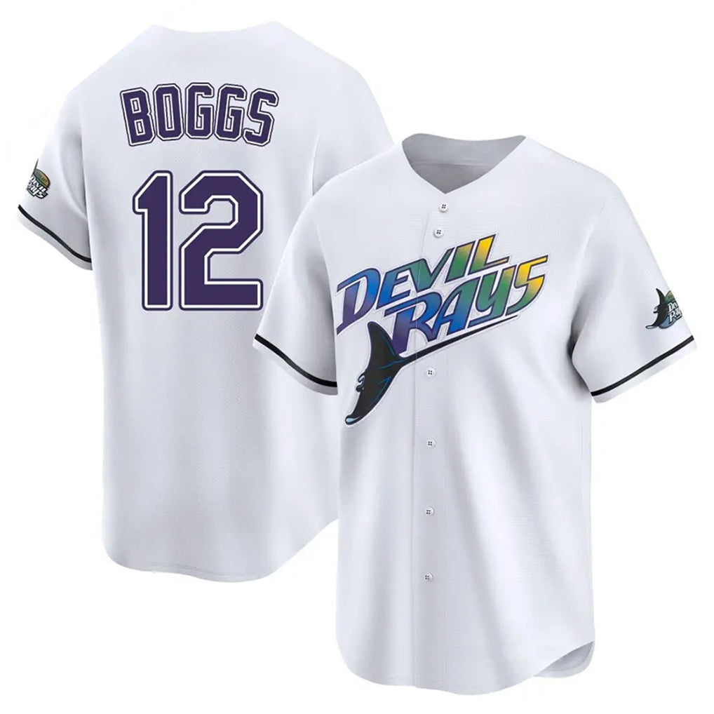 Punc TB.Rays #12 Wade Boggs Player White City Connect Home Stitched Jerseys