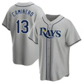 Punc TB.Rays #13 Junior Caminero Player Gray Home Game Stitched Jerseys