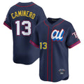 Punc TB.Rays #13 Junior Caminero Player Navy All-star Limited Stitched Jersey