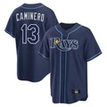 Punc TB.Rays #13 Junior Caminero Player Navy Home Limited Stitched Jerseys