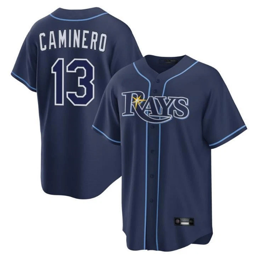 Punc TB.Rays #13 Junior Caminero Player Navy Home Limited Stitched Jerseys