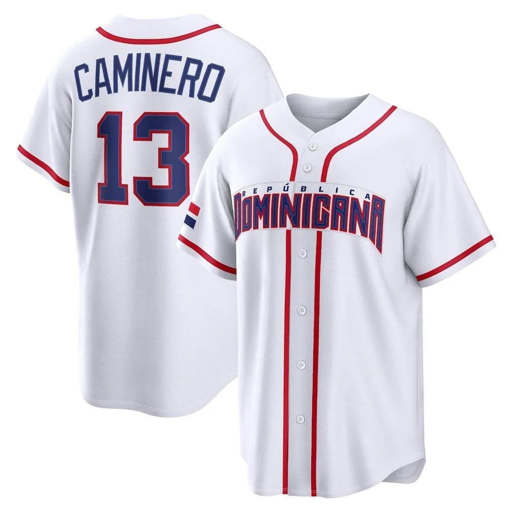 Punc TB.Rays #13 Junior Caminero Player White 2026 World Classic Limited Stitched Jerseys