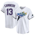 Punc TB.Rays #13 Junior Caminero Player White City Connect Home Stitched Jerseys