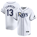 Punc TB.Rays #13 Junior Caminero Player White Home Limited Stitched Jerseys