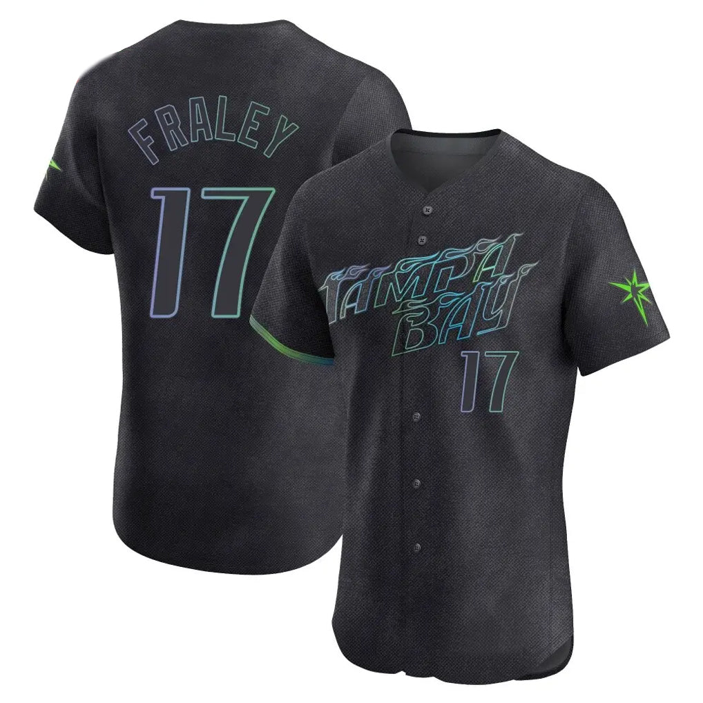 Punc TB.Rays #17 Jake Fraley Player Black City Connect Home Limited Elite Stitched Jerseys