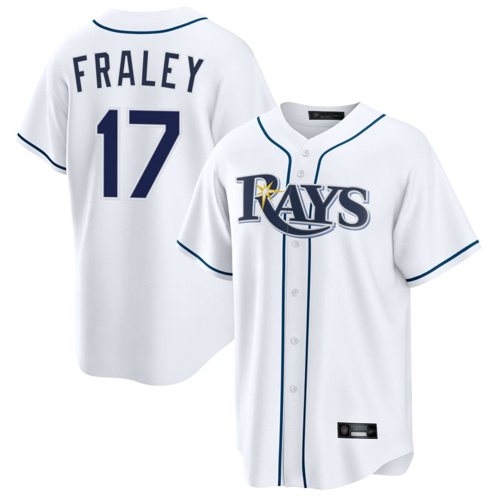 Punc TB.Rays #17 Jake Fraley Player White Home Game Stitched Jerseys