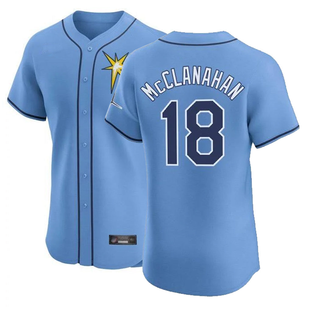 Punc TB.Rays #18 Shane McClanahan Player Light Blue Home Limited Stitched Jerseys